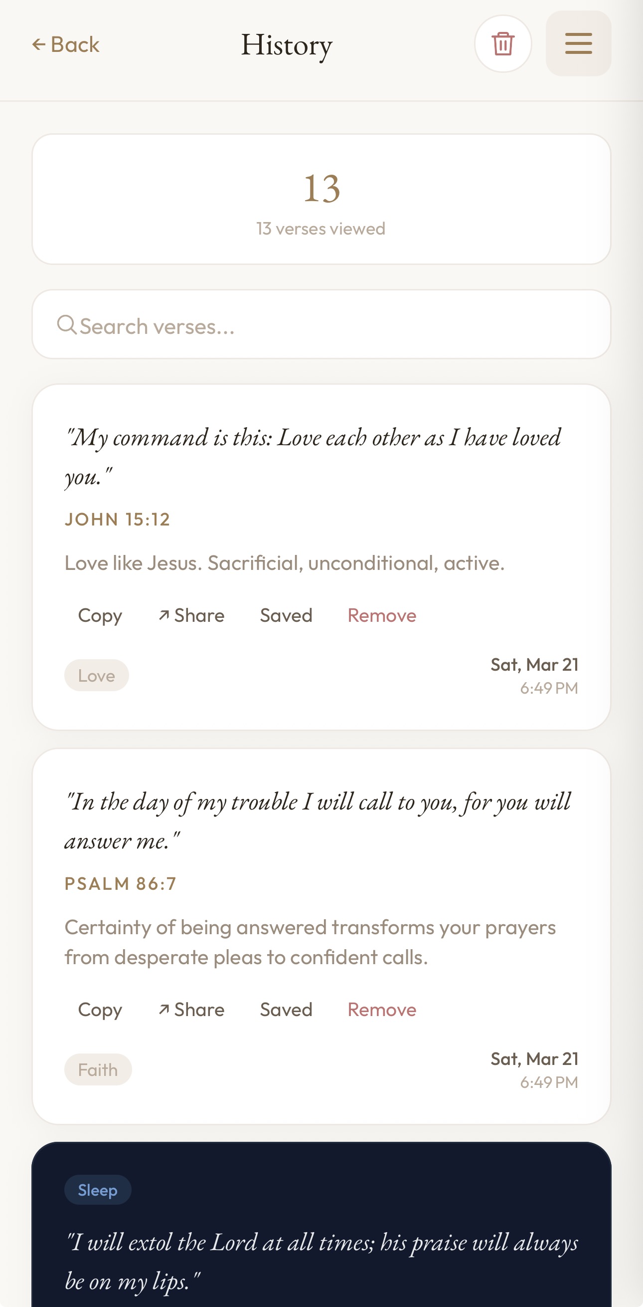 Still app verse history