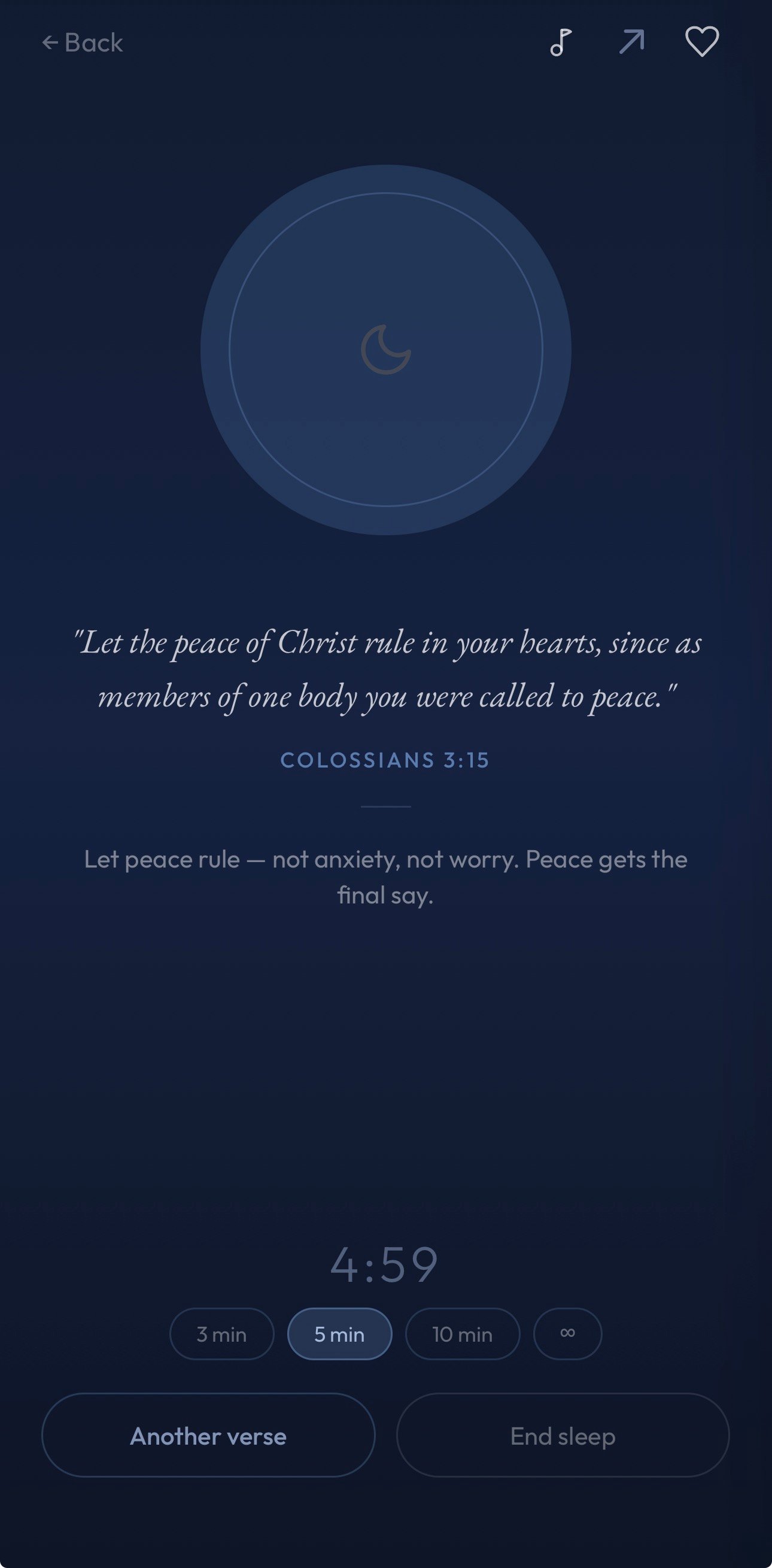 Screenshot of the Sleep feature in the Still app
